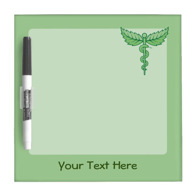 Caduceus with Leaves Dry-Erase Board (Front)