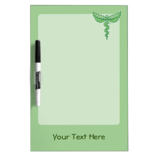 Caduceus with Leaves Dry-Erase Board