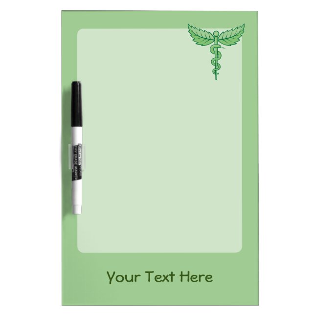 Caduceus with Leaves Dry-Erase Board (Front)
