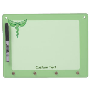 Caduceus with Leaves Dry Erase Board With Keychain Holder