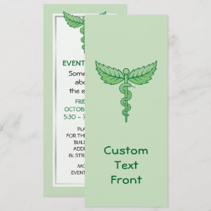 Caduceus with leaves invitation