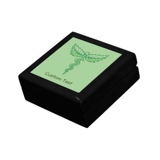 Caduceus with Leaves Keepsake Box