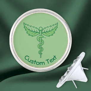 Caduceus with Leaves Lapel Pin