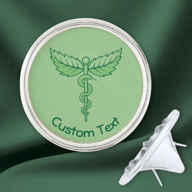 Caduceus with Leaves Lapel Pin (Creator Uploaded)
