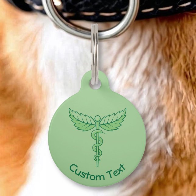 Caduceus with Leaves Pet ID Tag (Creator Uploaded)