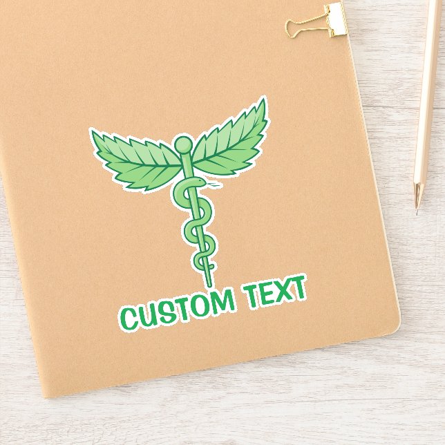 Caduceus with Leaves Sticker (Notebook)