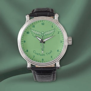 Caduceus with Leaves Watch
