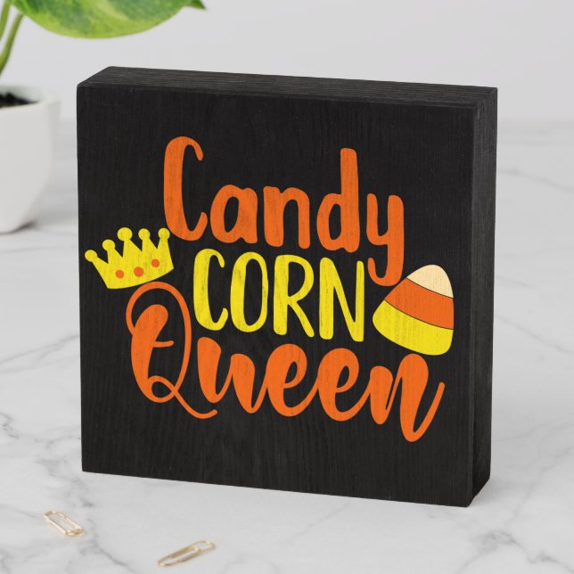Cady Corn Queen - Black Wooden Box Sign (In Situ Horizontal)