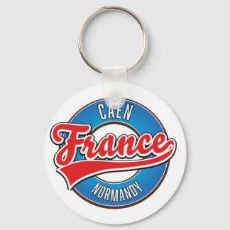 Caen Normandy France retro logo Keychain