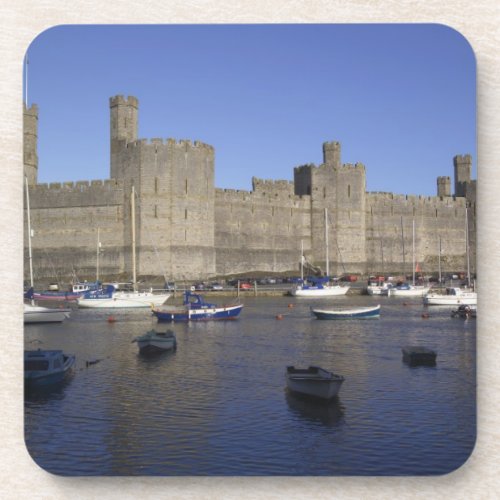 Caernarfon Castle Gwynedd Wales RF Drink Coaster