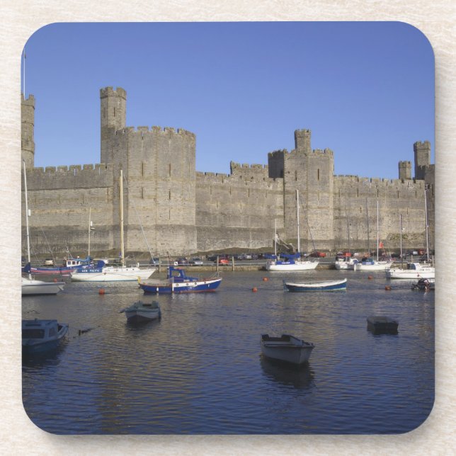 Caernarfon Castle, Gwynedd, Wales (RF) Drink Coaster (Front)