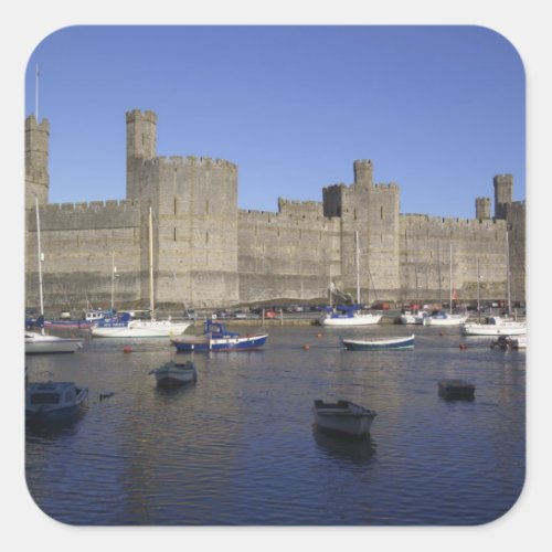 Caernarfon Castle Gwynedd Wales RF Square Sticker