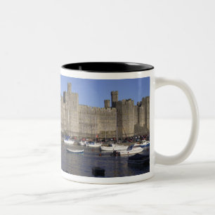 Caernarfon Castle, Gwynedd, Wales (RF) Two-Tone Coffee Mug