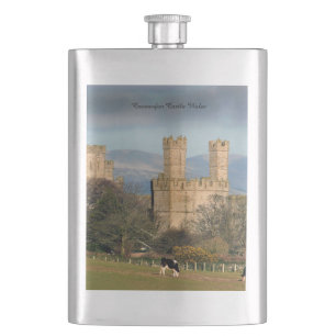 Caernarfon Castle Wales. Flask
