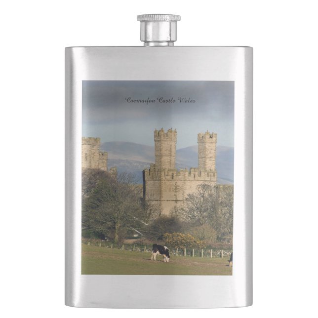 Caernarfon Castle Wales. Flask (Front)
