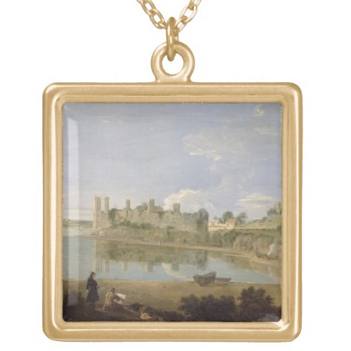 Caernarvon Castle c1745_50 oil on canvas Gold Plated Necklace