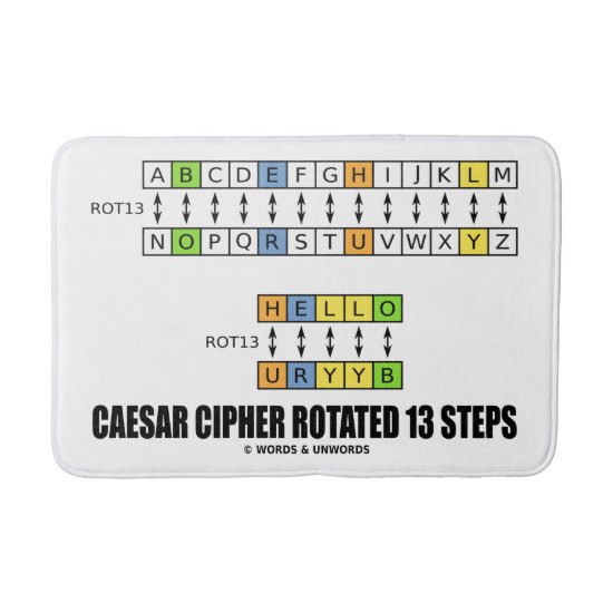 Caesar Cipher Rotated 13 Steps Cryptography Bath Mat