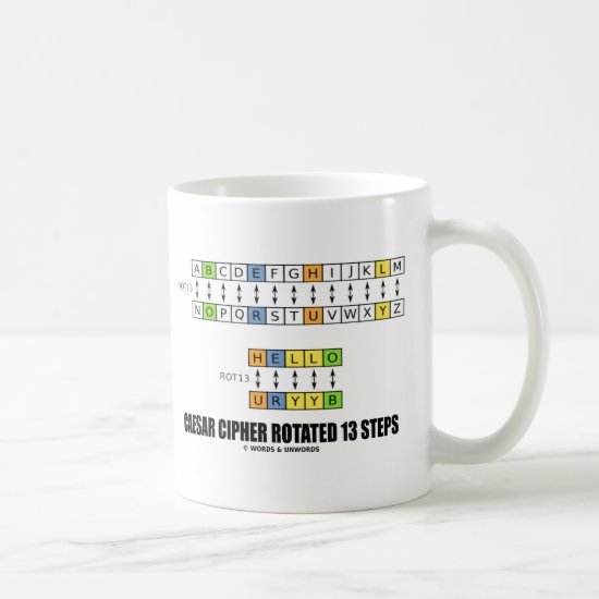 Caesar Cipher Rotated 13 Steps (Cryptography) Coffee Mug