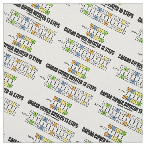 Caesar Cipher Rotated 13 Steps Cryptography Fabric