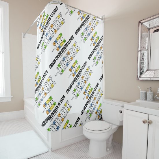 Caesar Cipher Rotated 13 Steps Cryptography Shower Curtain
