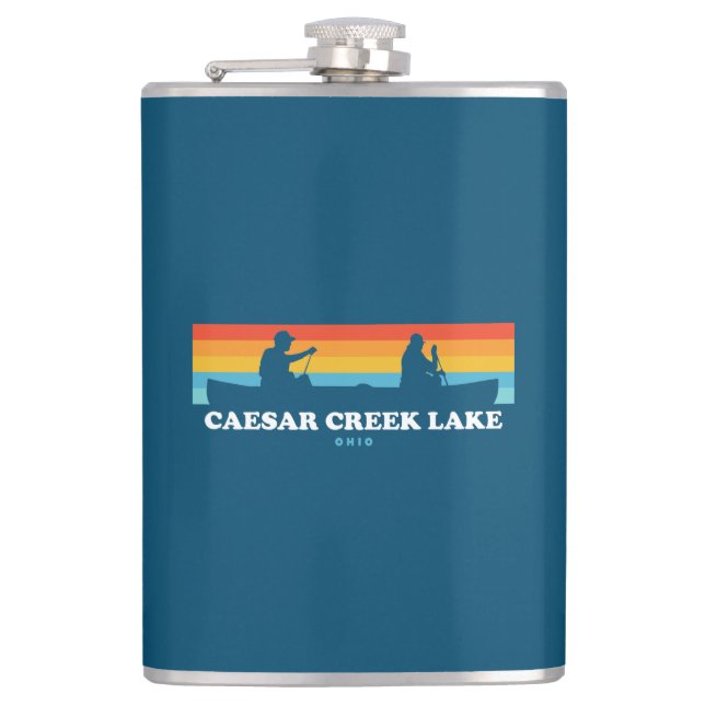 Caesar Creek Lake Ohio Canoe Flask (Front)
