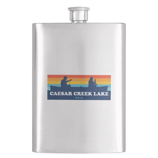 Caesar Creek Lake Ohio Canoe Flask (Front)