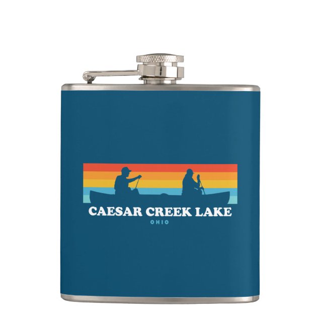 Caesar Creek Lake Ohio Canoe Flask (Front)