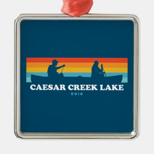 Caesar Creek Lake Ohio Canoe Metal Ornament