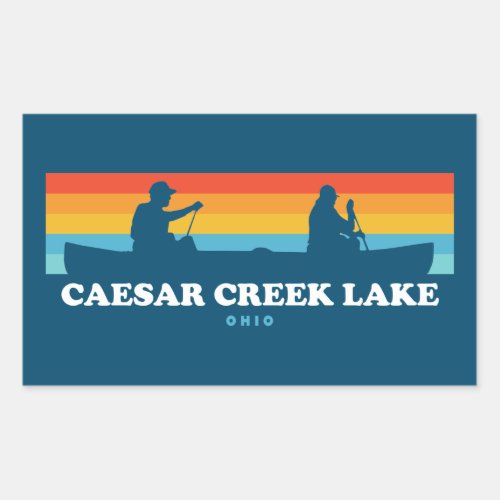 Caesar Creek Lake Ohio Canoe Rectangular Sticker