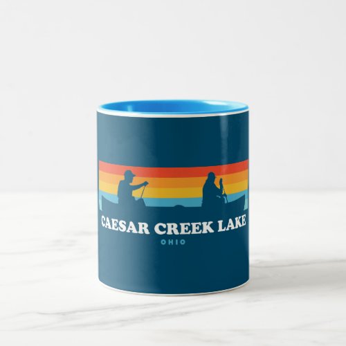 Caesar Creek Lake Ohio Canoe Two_Tone Coffee Mug