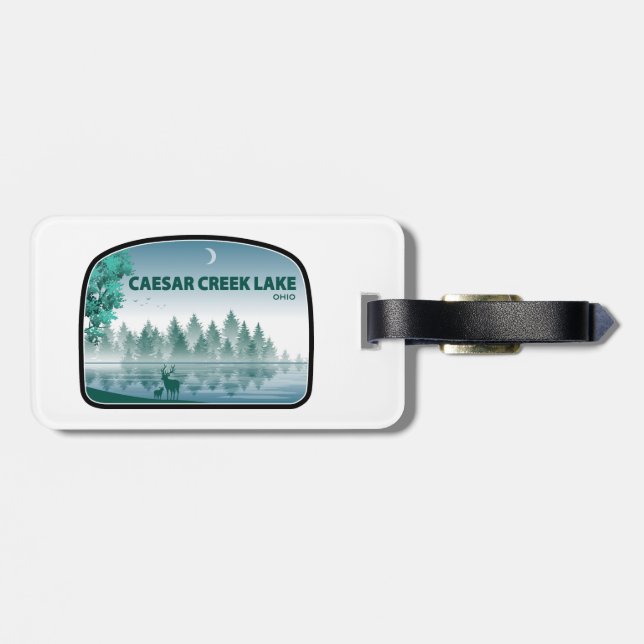Caesar Creek Lake Ohio Deer Luggage Tag (Back Horizontal)