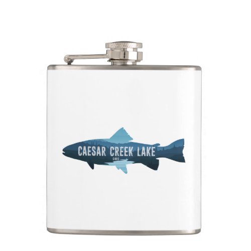 Caesar Creek Lake Ohio Fish Flask