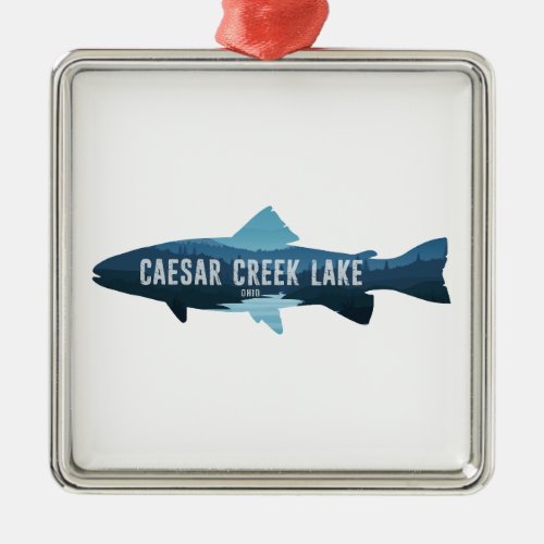 Caesar Creek Lake Ohio Fish Metal Ornament