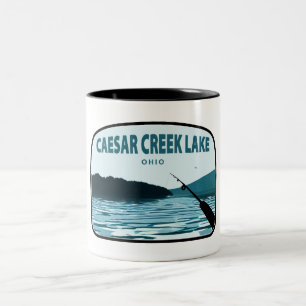 Caesar Creek Lake Ohio Fishing Rod Two-Tone Coffee Mug