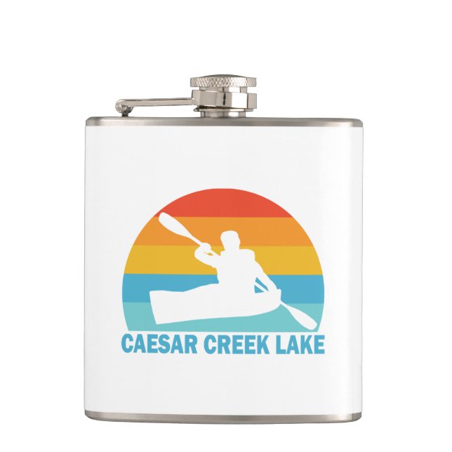 Caesar Creek Lake Ohio Kayak Flask (Front)