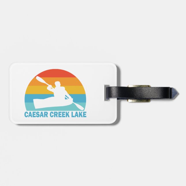 Caesar Creek Lake Ohio Kayak Luggage Tag (Back Horizontal)