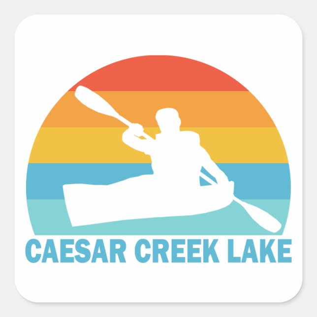 Caesar Creek Lake Ohio Kayak Square Sticker (Front)