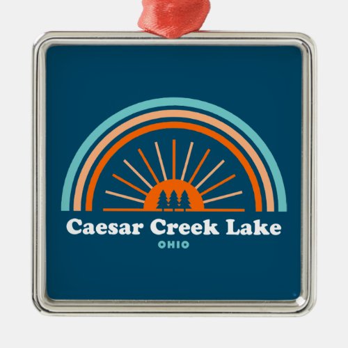 Caesar Creek Lake Ohio Rainbow Metal Ornament