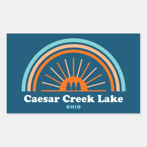 Caesar Creek Lake Ohio Rainbow Rectangular Sticker
