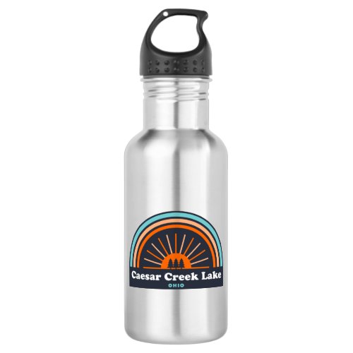 Caesar Creek Lake Ohio Rainbow Stainless Steel Water Bottle