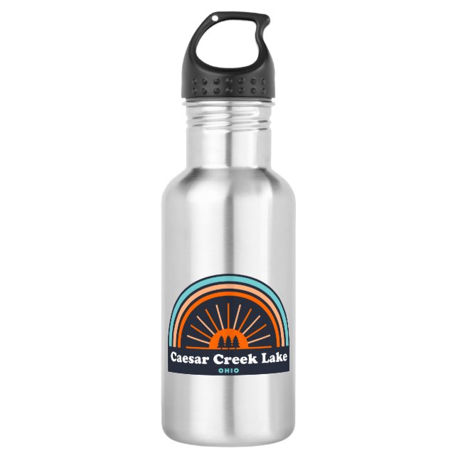 Caesar Creek Lake Ohio Rainbow Stainless Steel Water Bottle (Front)