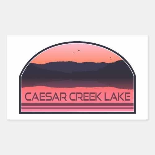 Caesar Creek Lake Ohio Red Sunrise Rectangular Sticker