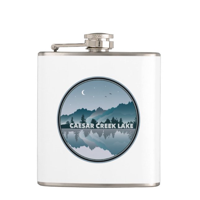 Caesar Creek Lake Ohio Reflection Flask (Front)