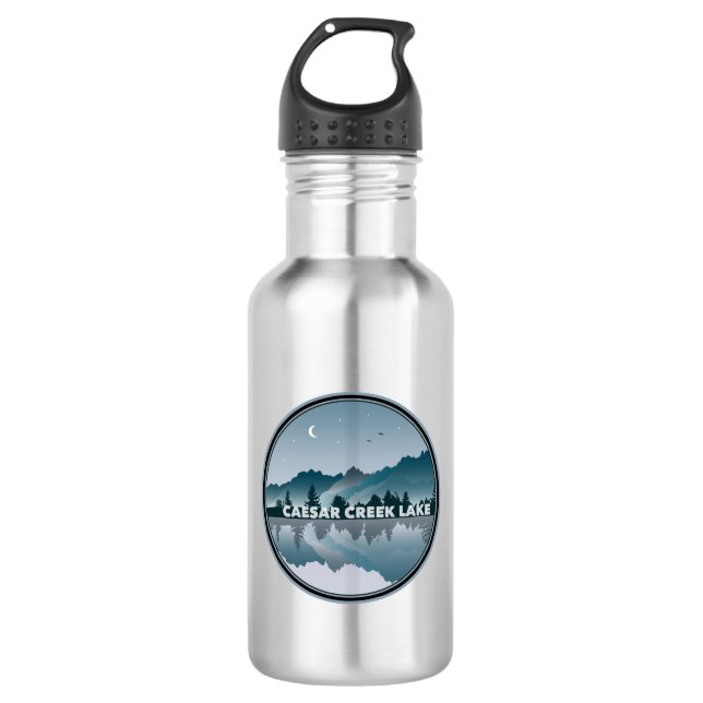 Caesar Creek Lake Ohio Reflection Stainless Steel Water Bottle (Front)