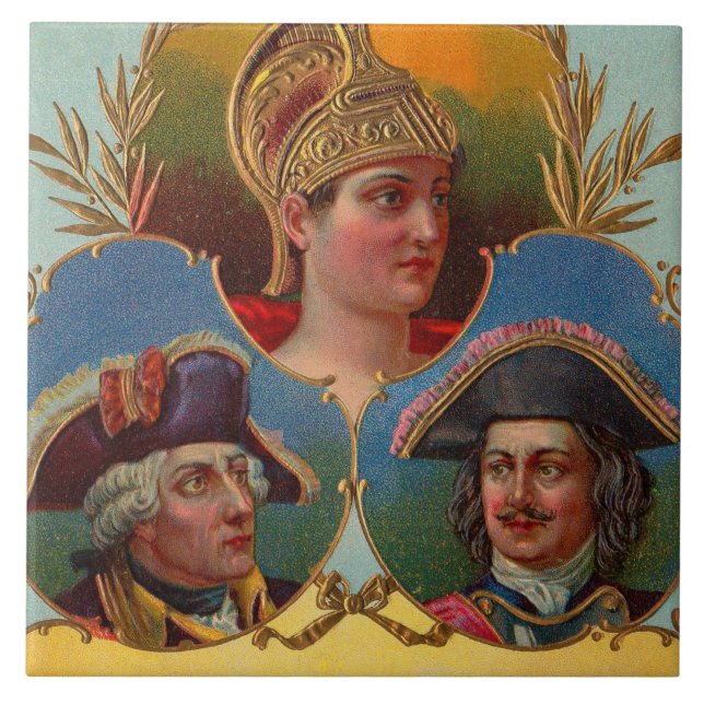 Caesar - Kaiser - Tsar cigar box label print Ceramic Tile (Front)