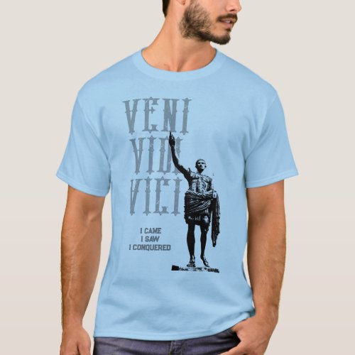 Caesar Quote Veni Vidi Vici Mens Light Blue T_Shirt