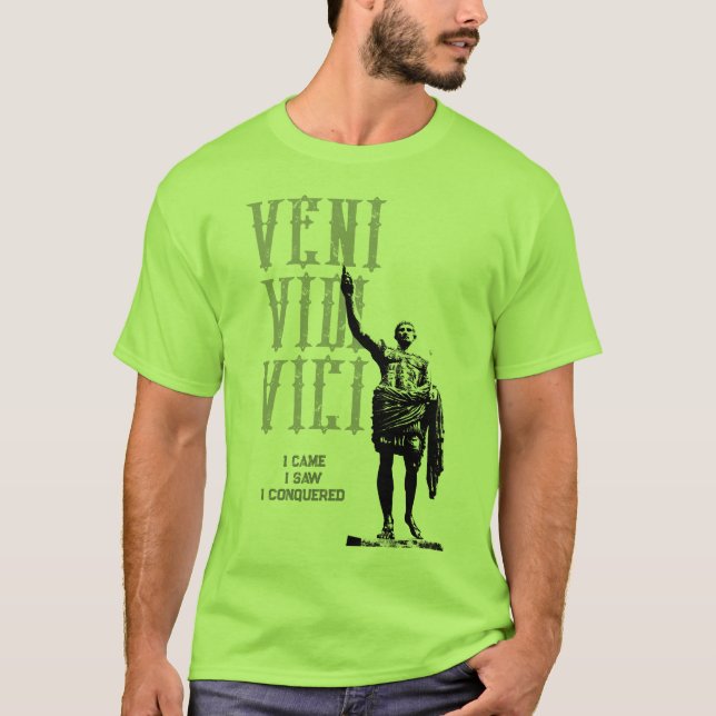 Caesar Veni Vidi Vici Mens Modern Lime Green T-Shirt (Front)
