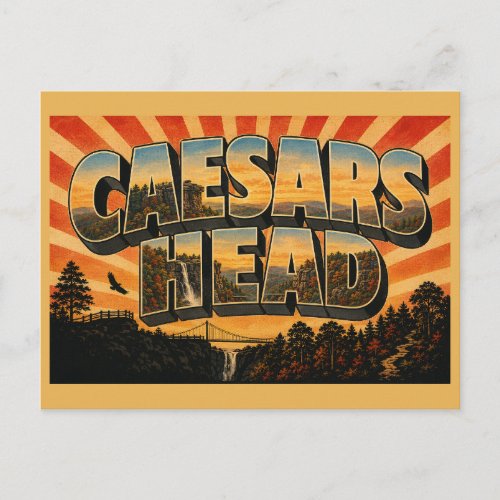 Caesars Head SC Granite Gorge Waterfall Art Postcard