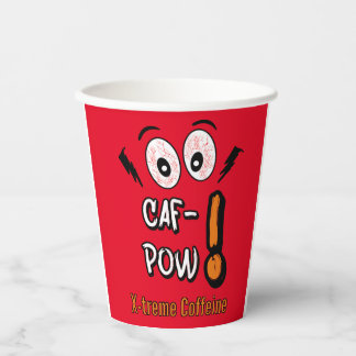 caf-pow funny mug paper cups
