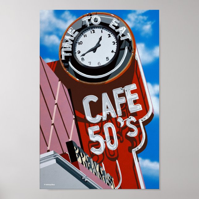 Cafe 50's Diner on Historic Route 66 Poster (Front)